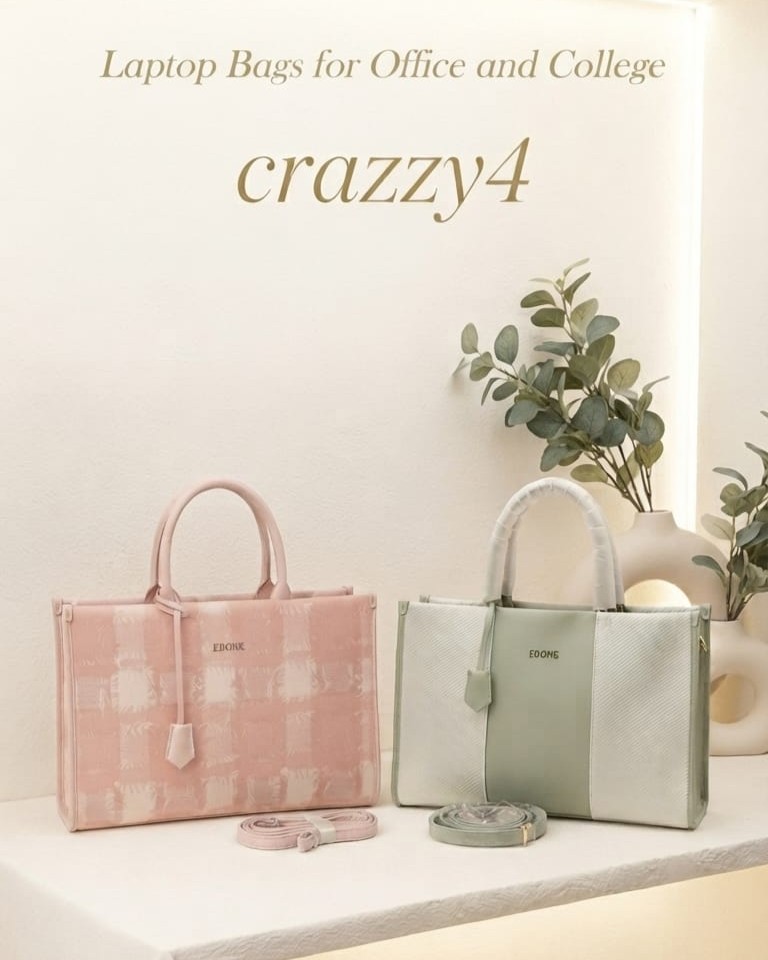 EDONE Premium Pink Laptop Bag for Women | Stylish Office & College Briefcase Tote