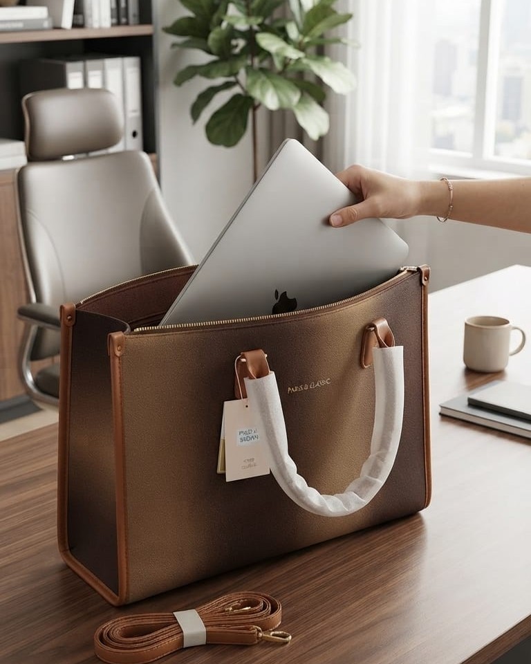 Paris & Classic Zole Premium Laptop Bag for Women | High-End Office & College Briefcase Tote