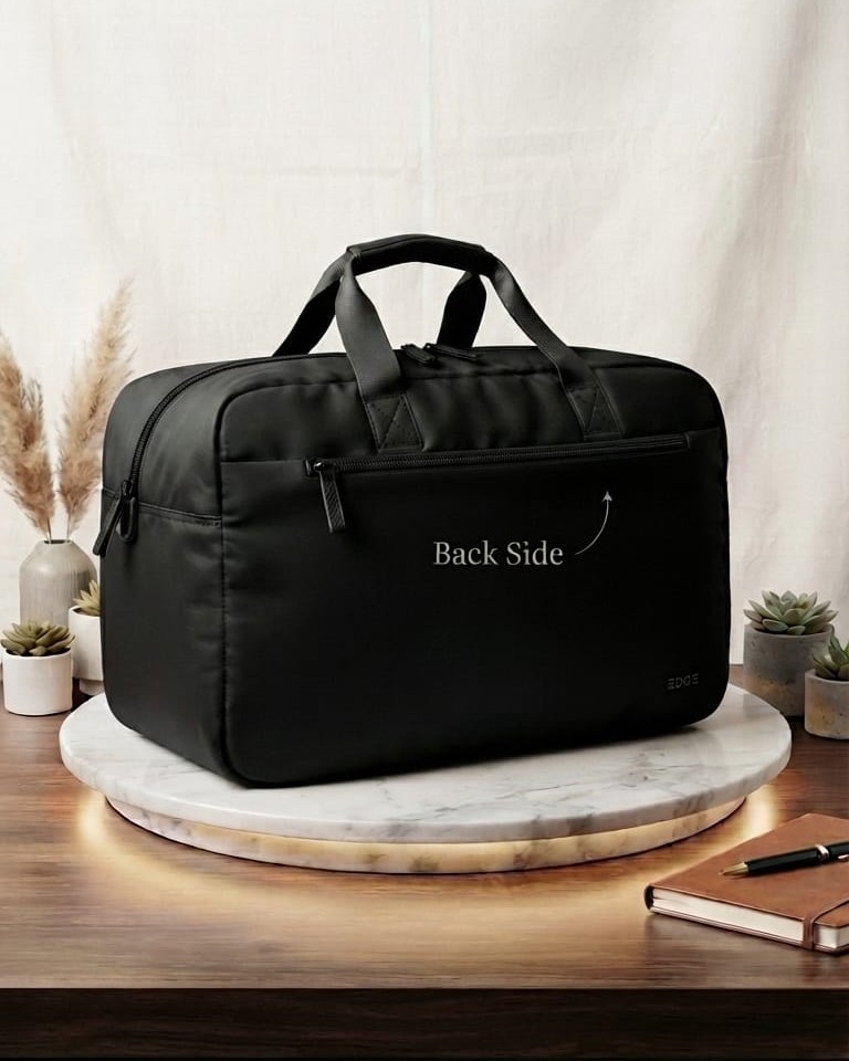 EDGE Premium Travel Duffle Bag in Grey, Black & Green | High-End Unisex Luggage & Weekender Purse