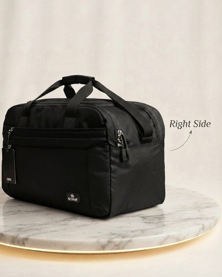 EDGE Premium Travel Duffle Bag in Grey, Black & Green | High-End Unisex Luggage & Weekender Purse