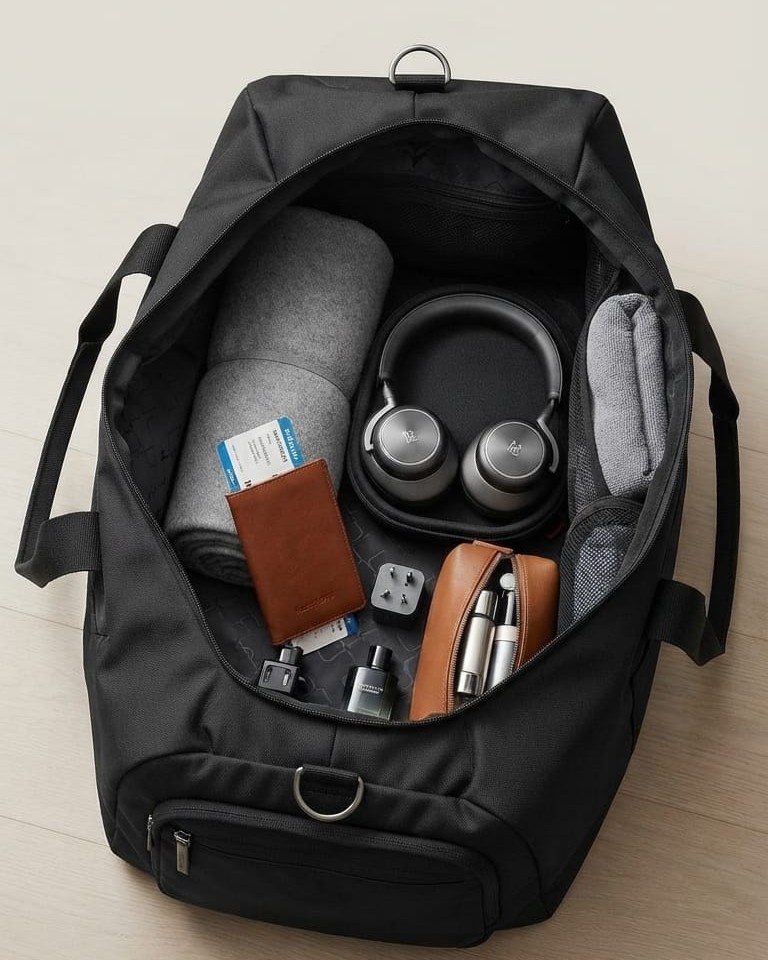 CK Premium Heavy Matty Travel Duffle Bag in Black | High-End Extra-Spacious Luggage & Weekender Bag