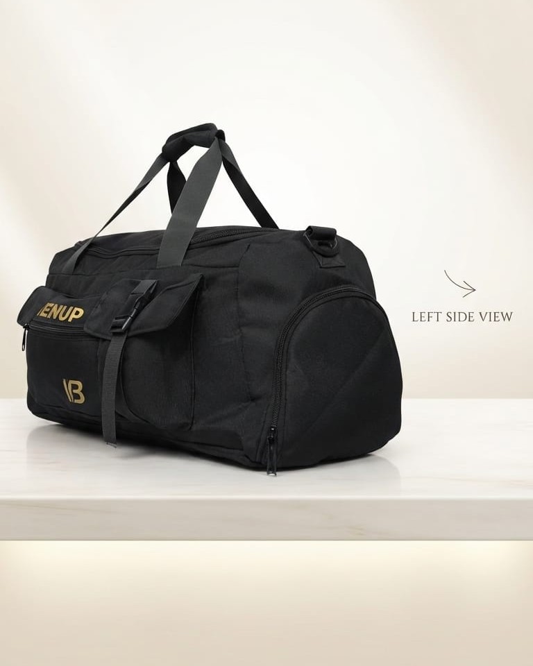 Bag Jinyubo Premium Matty Cotton Travel Duffle Bag in Black | High-End Unisex Luggage & Weekender Bag