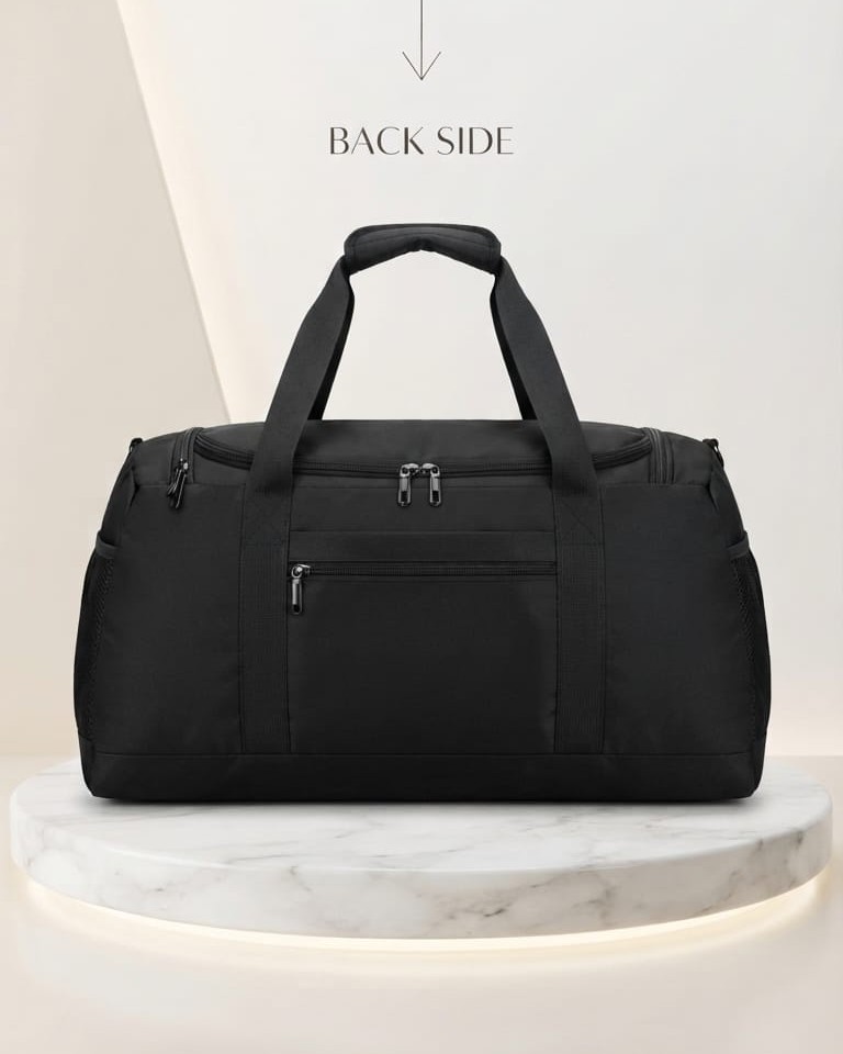Bag Jinyubo Premium Matty Cotton Travel Duffle Bag in Black | High-End Unisex Luggage & Weekender Bag