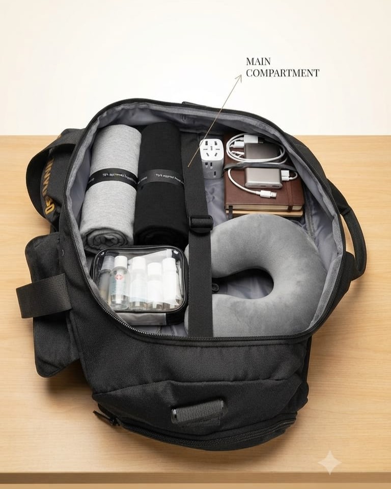 Bag Jinyubo Premium Matty Cotton Travel Duffle Bag in Black | High-End Unisex Luggage & Weekender Bag