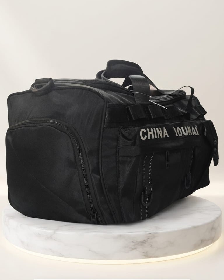 China Youmai Premium Satin Finish Travel Duffle Bag in Black | High-End Unisex Luggage & Overnighter Bag