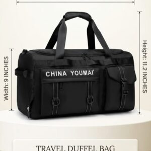 China Youmai Premium Satin Finish Travel Duffle Bag in Black | High-End Unisex Luggage & Overnighter Bag