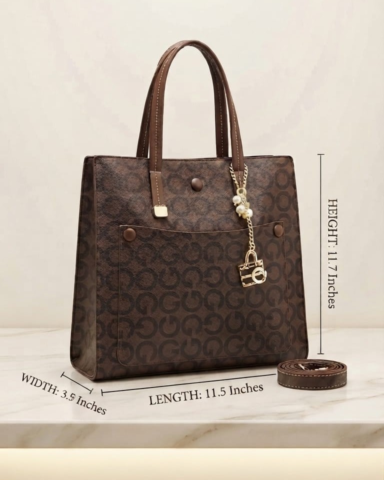 Ada & Paris Premium Faux Leather Laptop Bag in Black & Brown | High-End Office & College Briefcase Tote