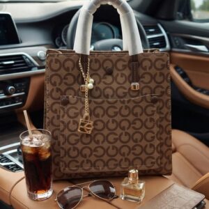 Ada & Paris Premium Faux Leather Laptop Bag in Black & Brown | High-End Office & College Briefcase Tote