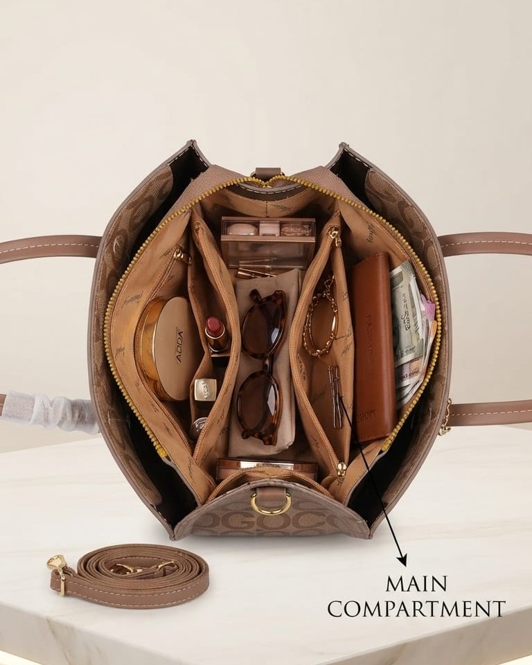 Ada & Paris Premium Faux Leather Laptop Bag in Black & Brown | High-End Office & College Briefcase Tote