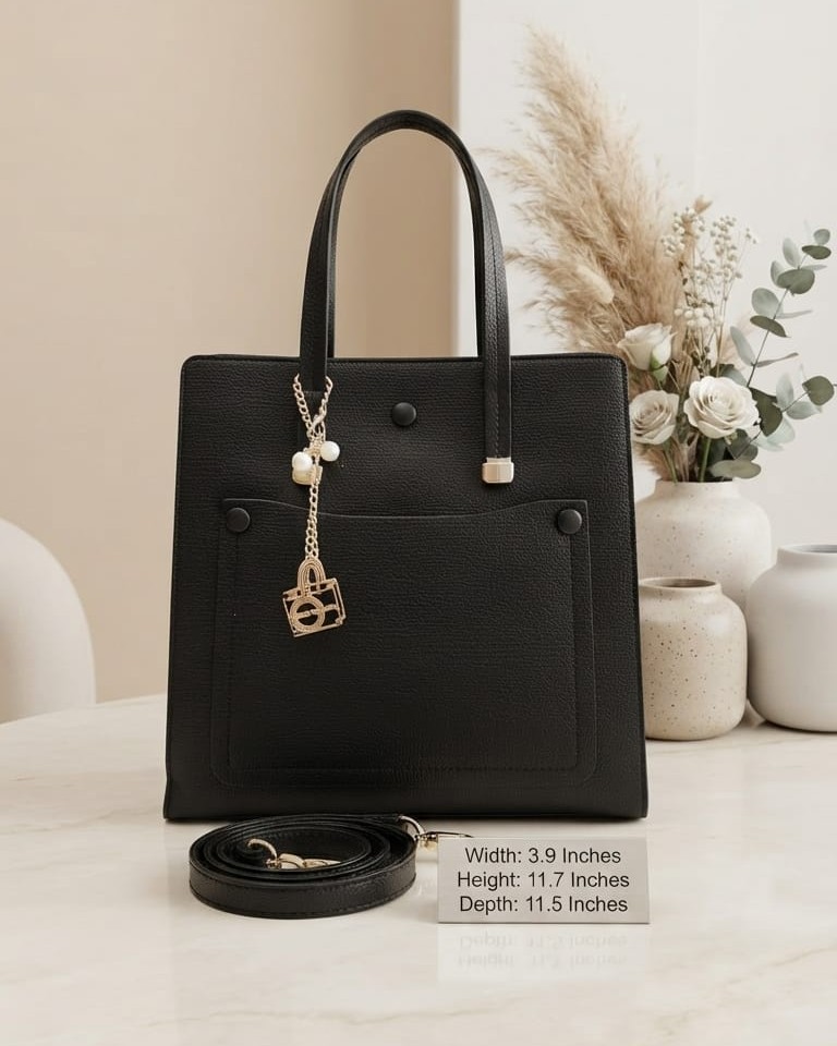 Ada & Paris Premium Faux Leather Laptop Bag in Black, Brown & Tan | High-End Office & College Briefcase Tote