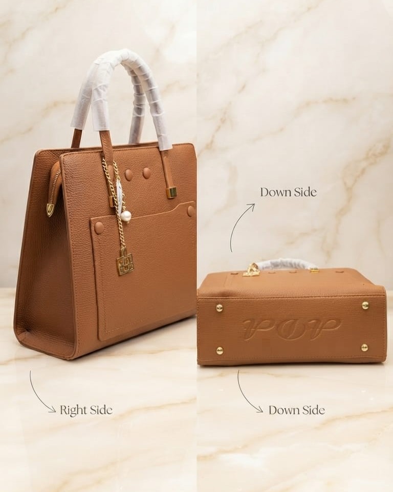 Ada & Paris Premium Faux Leather Laptop Bag in Black, Brown & Tan | High-End Office & College Briefcase Tote