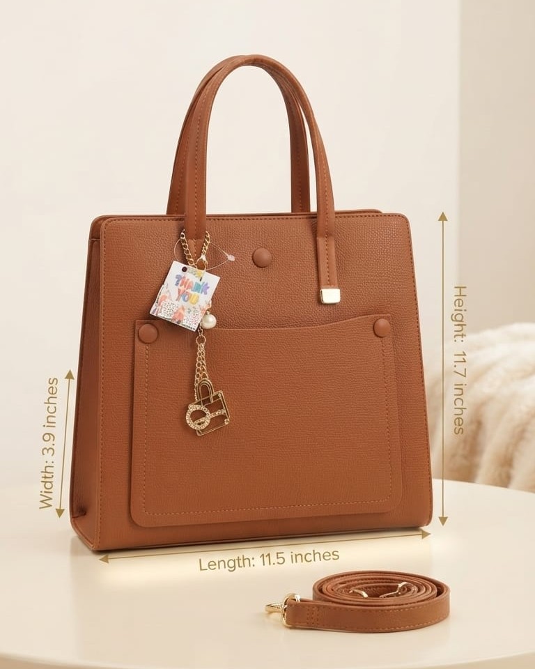 Ada & Paris Premium Faux Leather Laptop Bag in Black, Brown & Tan | High-End Office & College Briefcase Tote
