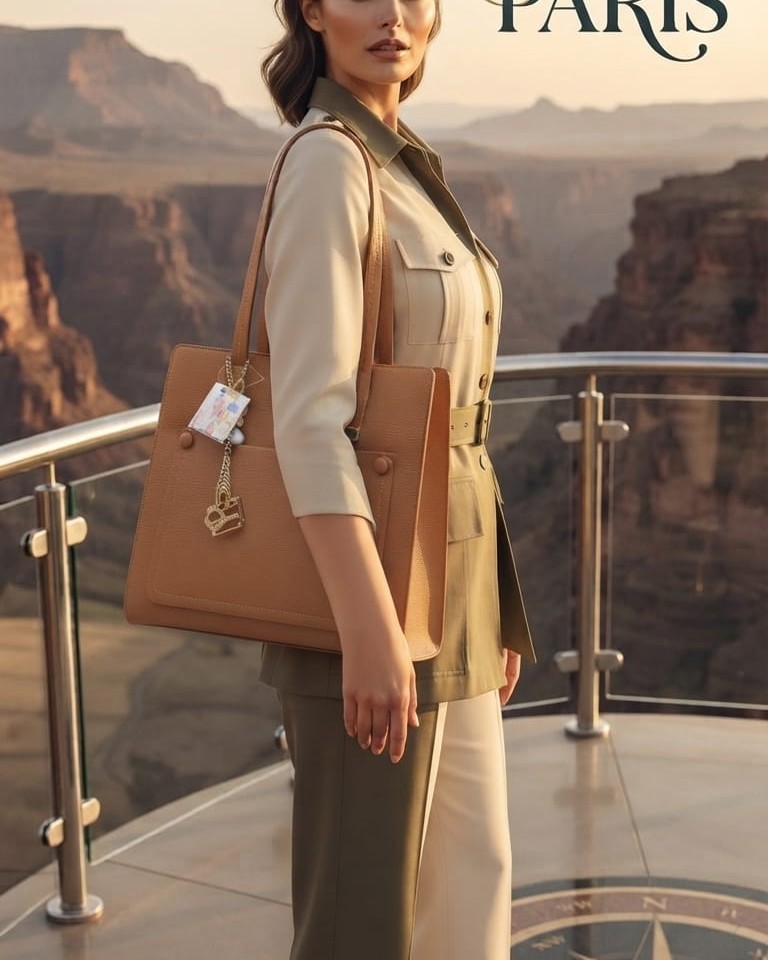 Ada & Paris Premium Faux Leather Laptop Bag in Black, Brown & Tan | High-End Office & College Briefcase Tote