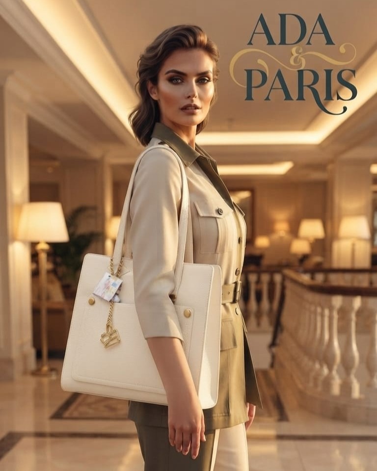 Ada & Paris Premium Faux Leather Laptop Bag in Black, Brown & Tan | High-End Office & College Briefcase Tote