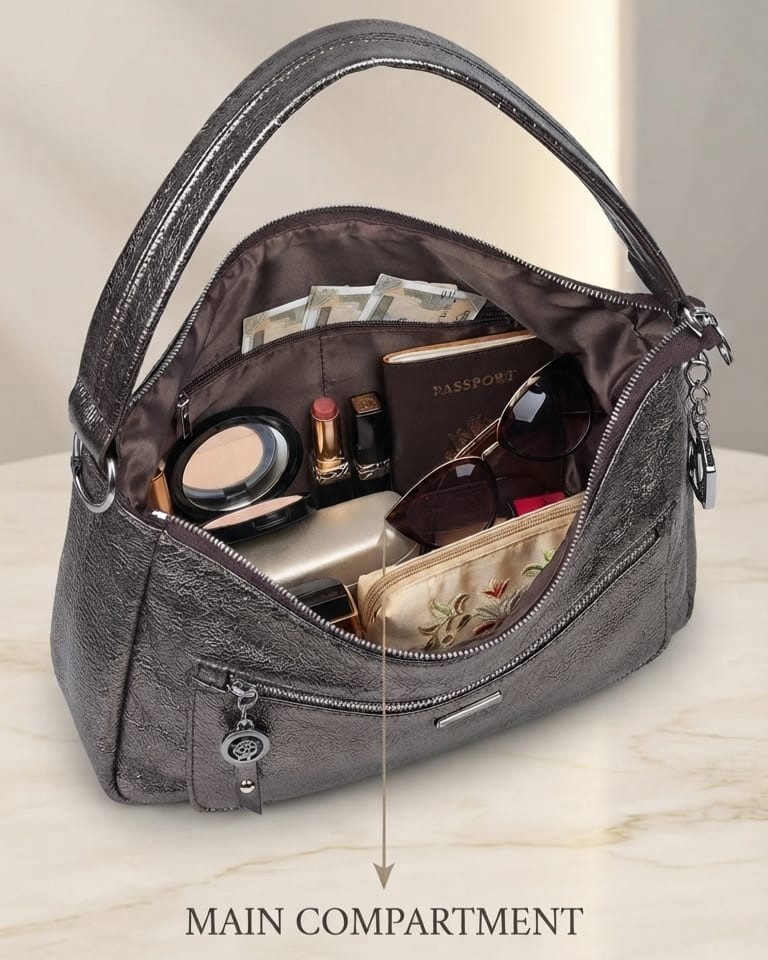 Imported Soft PU Leather Luxurious Hobo Bag in Trendy Shades | Designer Shoulder Purse for Women