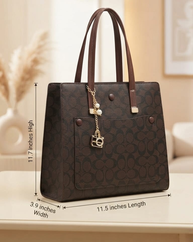 Ada & Paris Premium Faux Leather Laptop Bag in Black, Brown & Tan | High-End Office & College Briefcase Tote