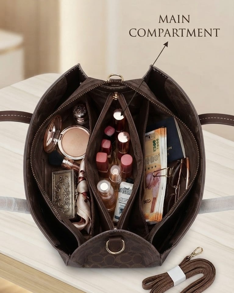 Ada & Paris Premium Faux Leather Laptop Bag in Black, Brown & Tan | High-End Office & College Briefcase Tote