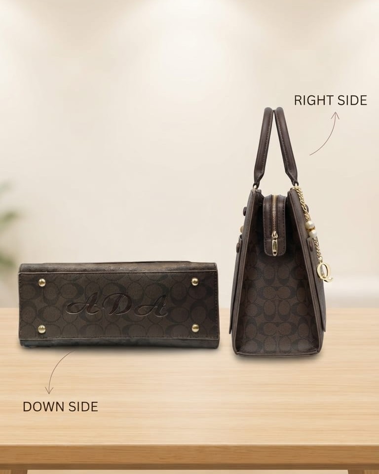 Ada & Paris Premium Faux Leather Laptop Bag in Black, Brown & Tan | High-End Office & College Briefcase Tote