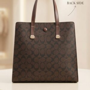 Ada & Paris Premium Faux Leather Laptop Bag in Black, Brown & Tan | High-End Office & College Briefcase Tote