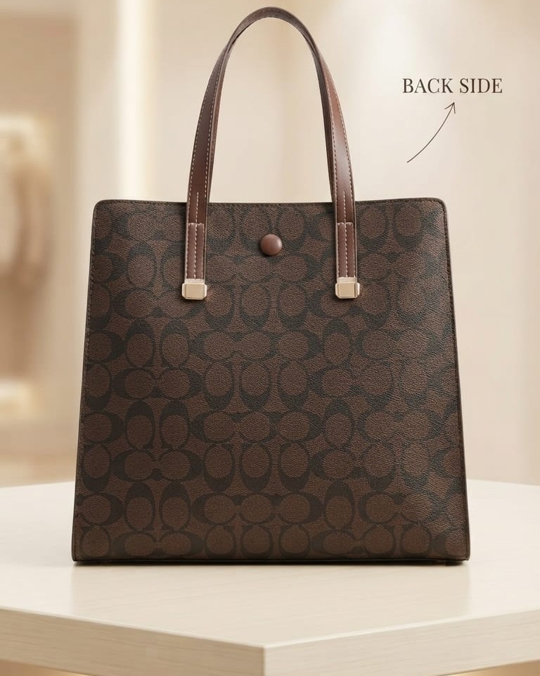 Ada & Paris Premium Faux Leather Laptop Bag in Black, Brown & Tan | High-End Office & College Briefcase Tote