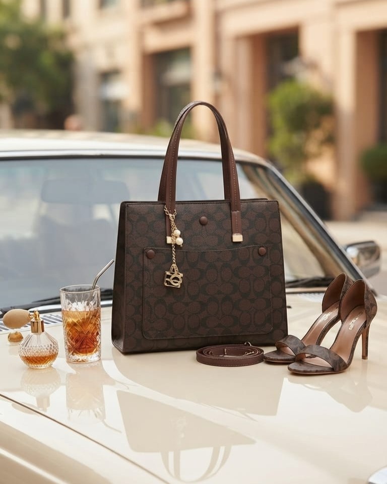 Ada & Paris Premium Faux Leather Laptop Bag in Black, Brown & Tan | High-End Office & College Briefcase Tote