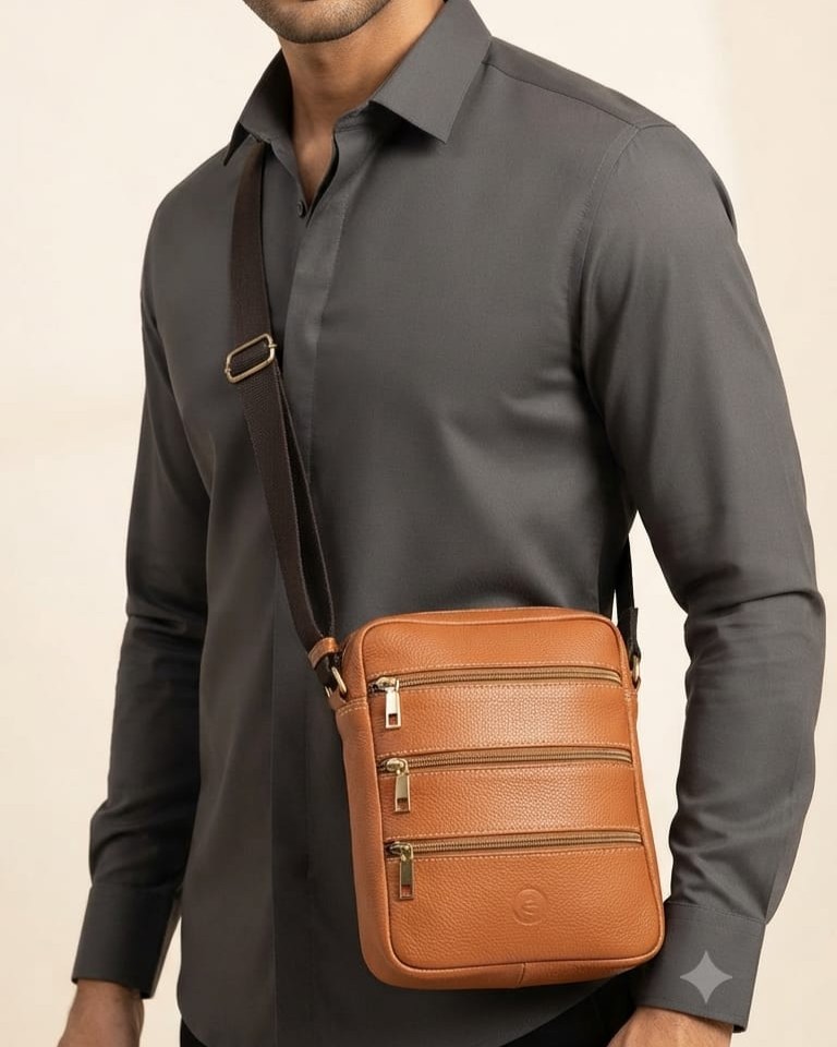 Eliance Pure Leather Travel Document Kit Organizer in Tan | High-End Travel Pouch & Executive Organizer