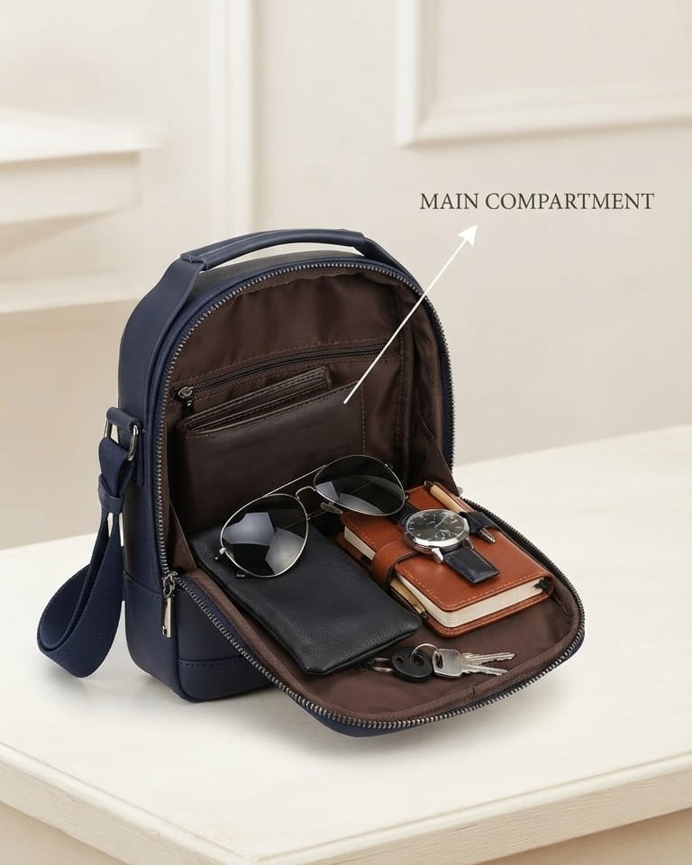 TM Pure Canvas Travel Document Kit Organizer in Navy Blue | High-End Multi-Purpose Travel Pouch & Executive Organizer