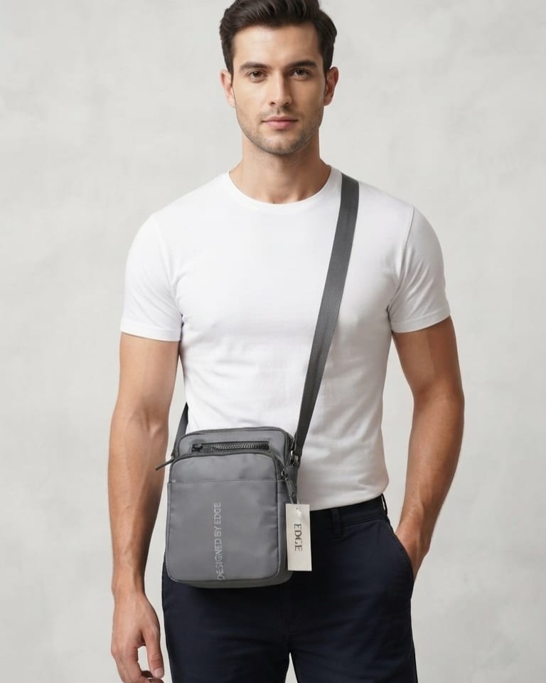 Edge Waterproof Side kit for men Travel Document Kit Organizer in Gray | High-End Unisex Travel Pouch & Document Storage Bag