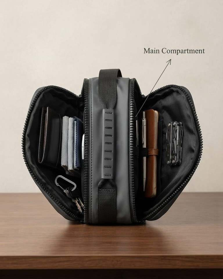Edge Waterproof Side kit for men Travel Document Kit Organizer in Gray | High-End Unisex Travel Pouch & Document Storage Bag