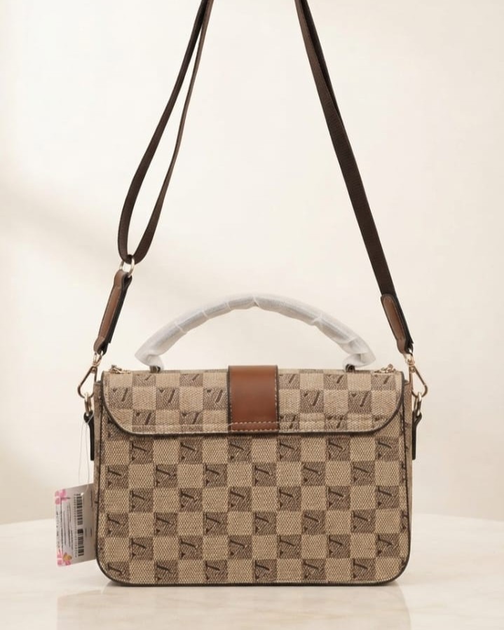 Imported Premium PU Leather Sling Bag in Brown, Beige & Black | High-End Stylish Crossbody Purse for Girls & Women