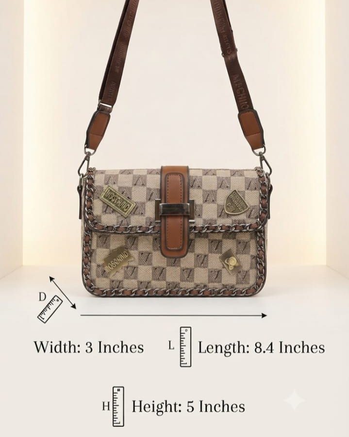 Imported Premium PU Leather Sling Bag in Brown, Beige & Black | High-End Stylish Crossbody Purse for Girls & Women