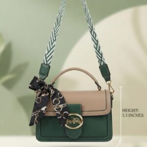 Imported Premium PU Leather Sling Bag in Green, Pink & Black | High-End Stylish Crossbody Purse for Girls & Women