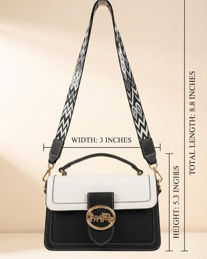 Imported Premium PU Leather Sling Bag in Green, Pink & Black | High-End Stylish Crossbody Purse for Girls & Women