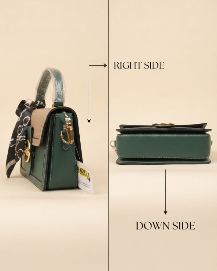 Imported Premium PU Leather Sling Bag in Green, Pink & Black | High-End Stylish Crossbody Purse for Girls & Women