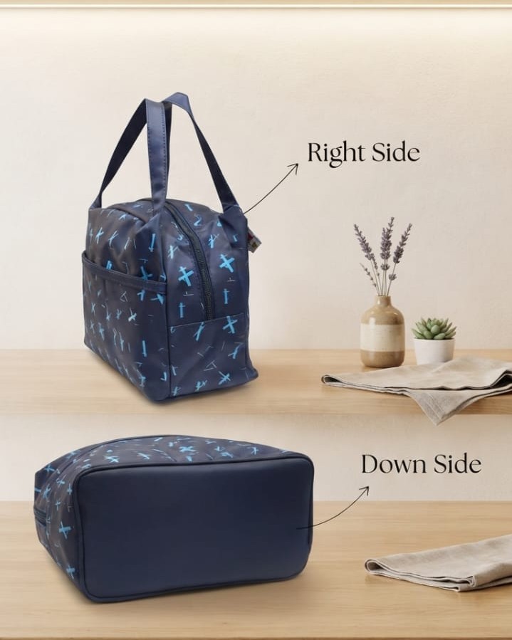 Premium Waterproof Women Tiffin Bag | Stylish Lunch Carry Bag with Front Pocket | 1 Compartment + inside Pocket | Multi-Color Daily Use Tiffin Bag