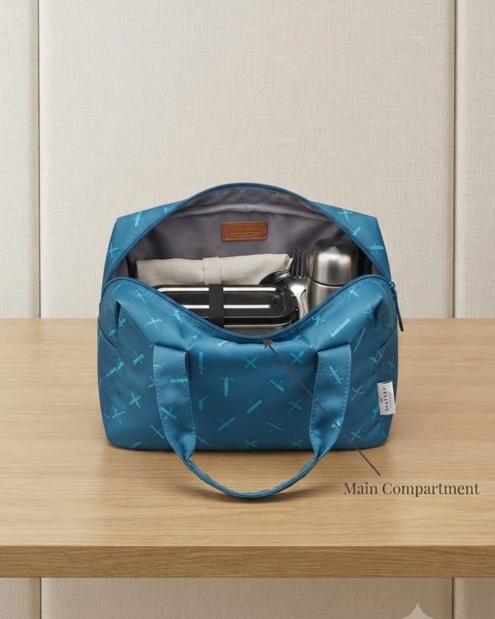 Premium Waterproof Women Tiffin Bag | Stylish Lunch Carry Bag with Front Pocket | 1 Compartment + inside Pocket | Multi-Color Daily Use Tiffin Bag