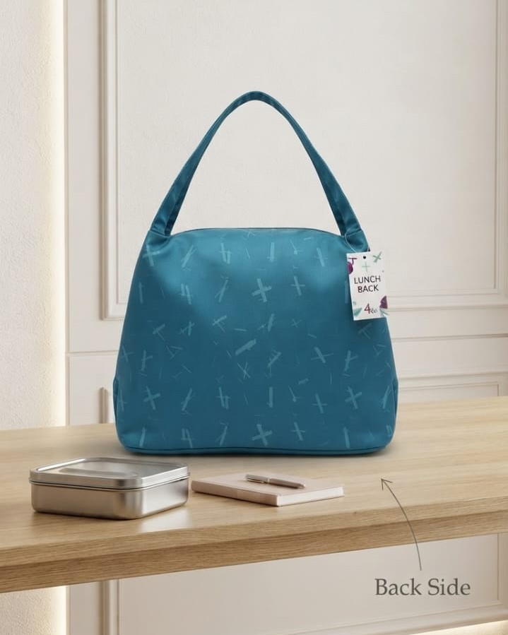 Premium Waterproof Women Tiffin Bag | Stylish Lunch Carry Bag with Front Pocket | 1 Compartment + inside Pocket | Multi-Color Daily Use Tiffin Bag