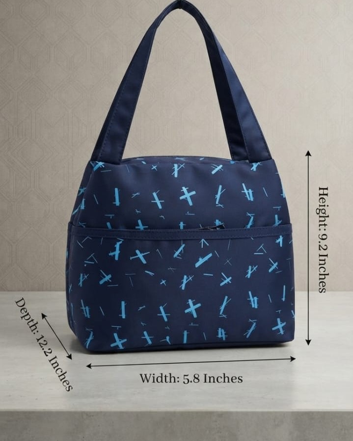 Premium Waterproof Women Tiffin Bag | Stylish Lunch Carry Bag with Front Pocket | 1 Compartment + inside Pocket | Multi-Color Daily Use Tiffin Bag