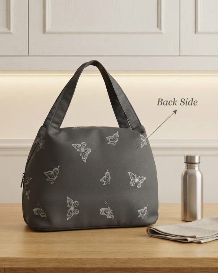 Premium Waterproof Women Tiffin Bag | Stylish Lunch Carry Bag with Front Pocket | 1 Compartment + inside Pocket | Multi-Color Daily Use Tiffin Bag