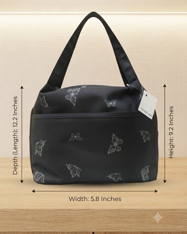 Premium Waterproof Women Tiffin Bag | Stylish Lunch Carry Bag with Front Pocket | 1 Compartment + inside Pocket | Multi-Color Daily Use Tiffin Bag