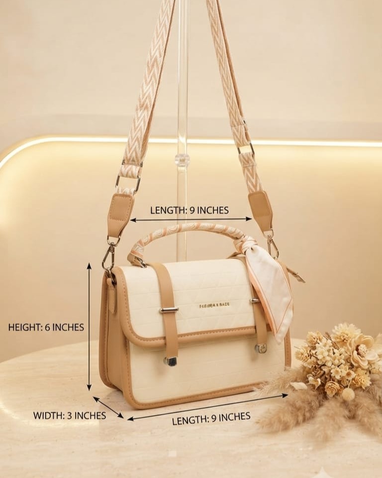 Imported Premium PU Leather Sling Bag in Green & Camel | High-End Stylish Crossbody Purse for Girls & Women
