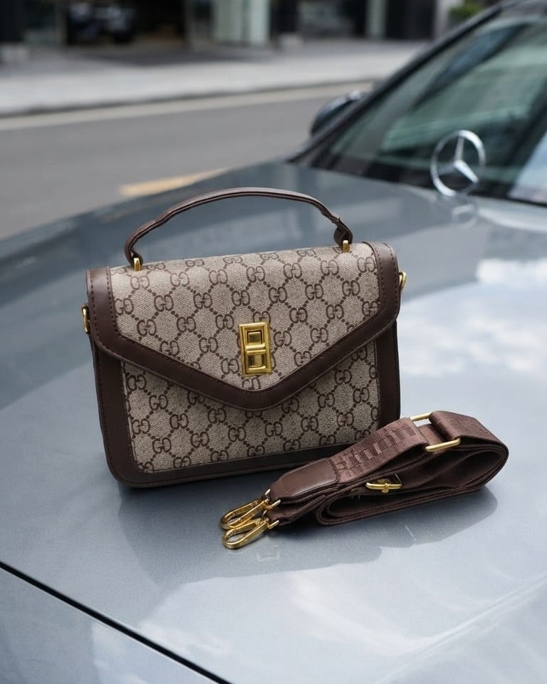 Imported Premium PU Leather Sling Bag in Coffee, Brown & Camel | High-End Stylish Crossbody Purse for Girls & Women