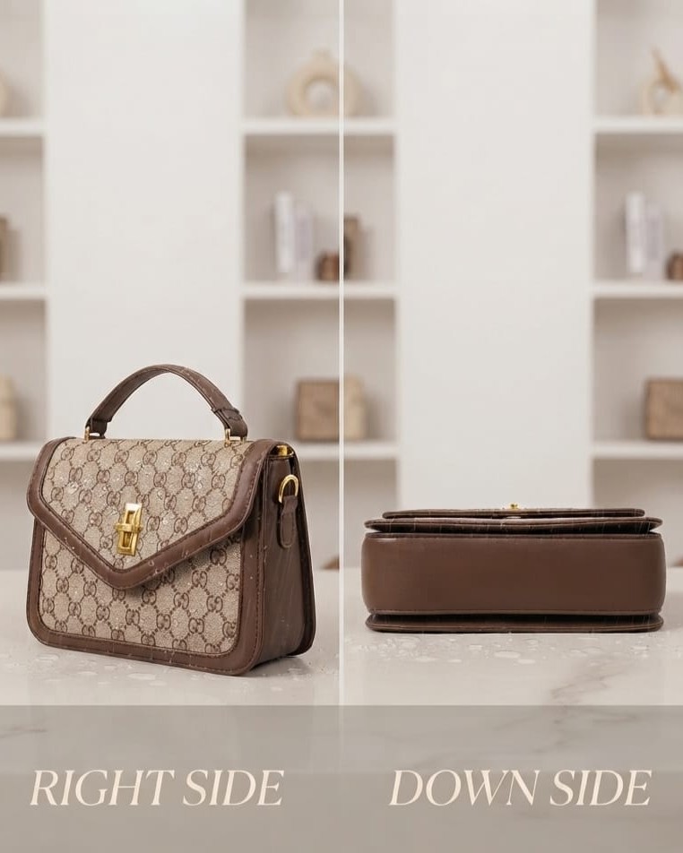 Imported Premium PU Leather Sling Bag in Coffee, Brown & Camel | High-End Stylish Crossbody Purse for Girls & Women