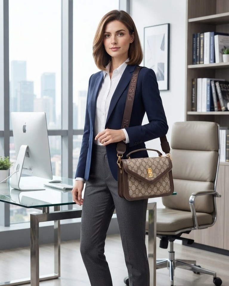 Imported Premium PU Leather Sling Bag in Coffee, Brown & Camel | High-End Stylish Crossbody Purse for Girls & Women