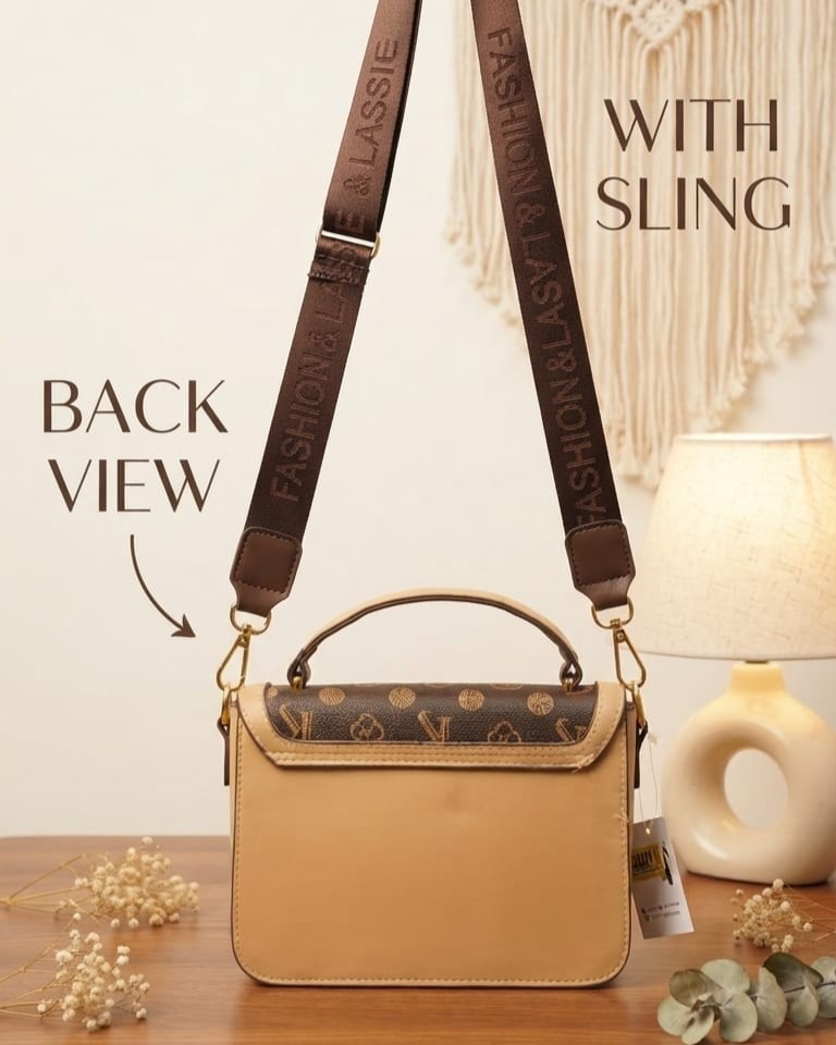 Imported Premium PU Leather Sling Bag in Coffee, Brown & Camel | High-End Stylish Crossbody Purse for Girls & Women