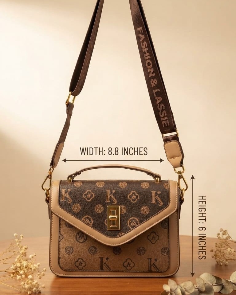 Imported Premium PU Leather Sling Bag in Coffee, Brown & Camel | High-End Stylish Crossbody Purse for Girls & Women