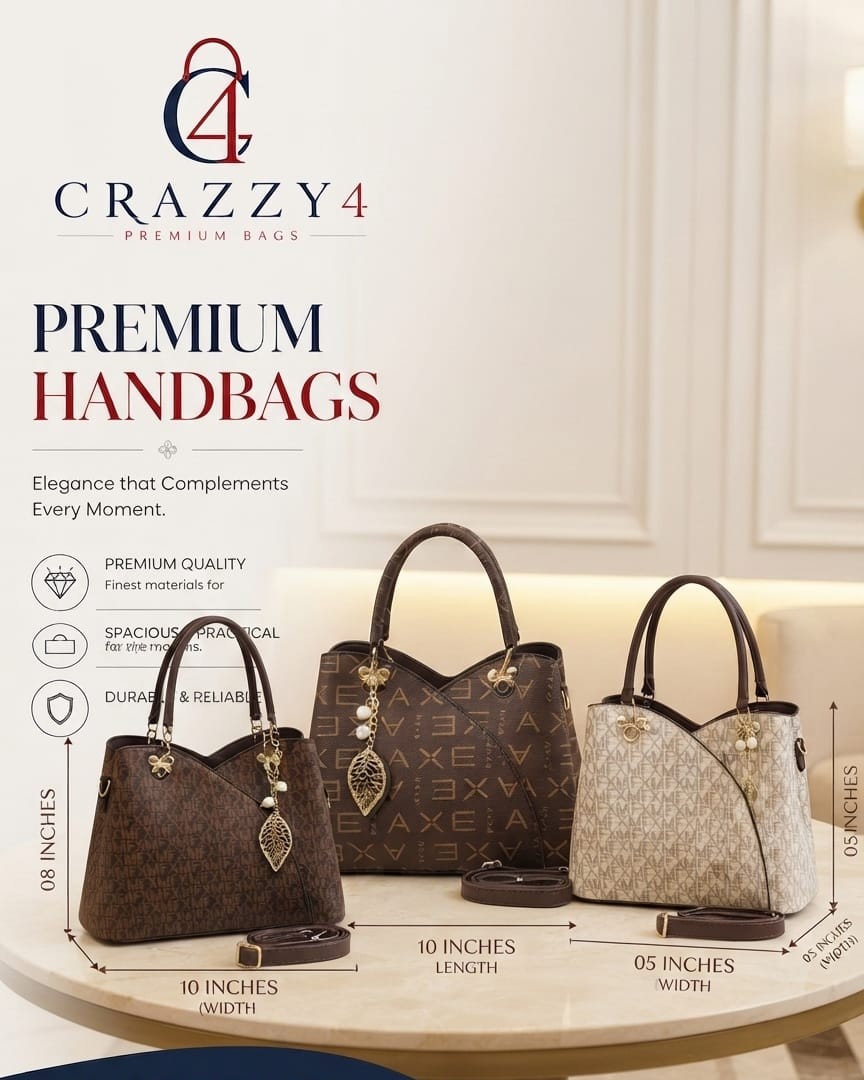 Imported Premium PU Leather Printed Handbag with Long Shoulder Strap in 5 Printed Designs | High-End Stylish Purse for Women