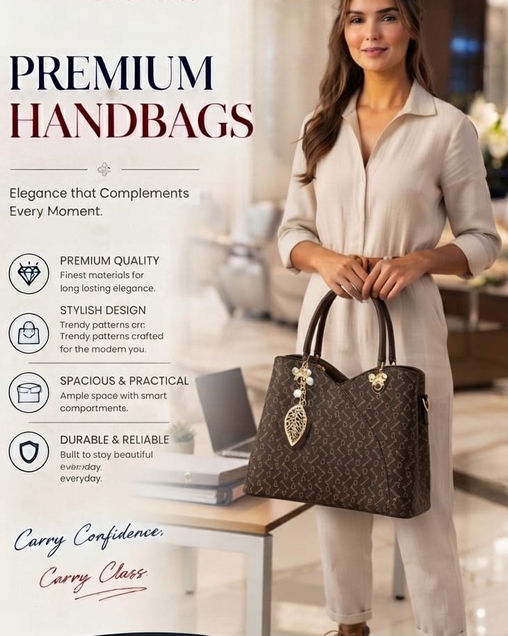 Imported Premium PU Leather Printed Handbag with Long Shoulder Strap in 5 Printed Designs | High-End Stylish Purse for Women