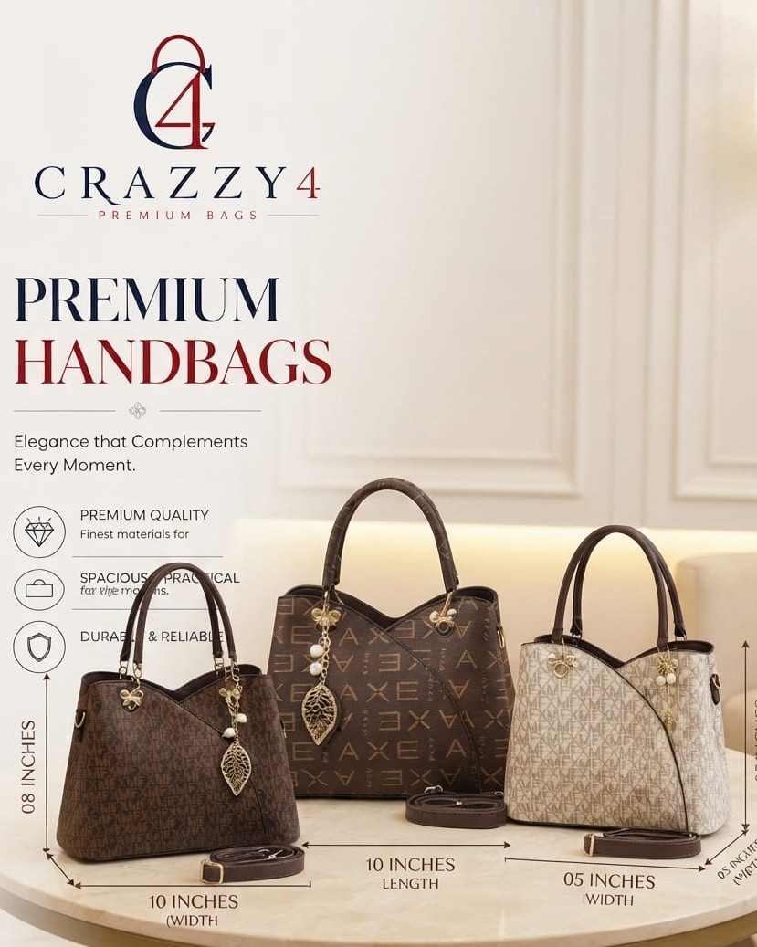 Imported Premium PU Leather Printed Handbag with Long Shoulder Strap in 5 Printed Designs | High-End Stylish Purse for Women