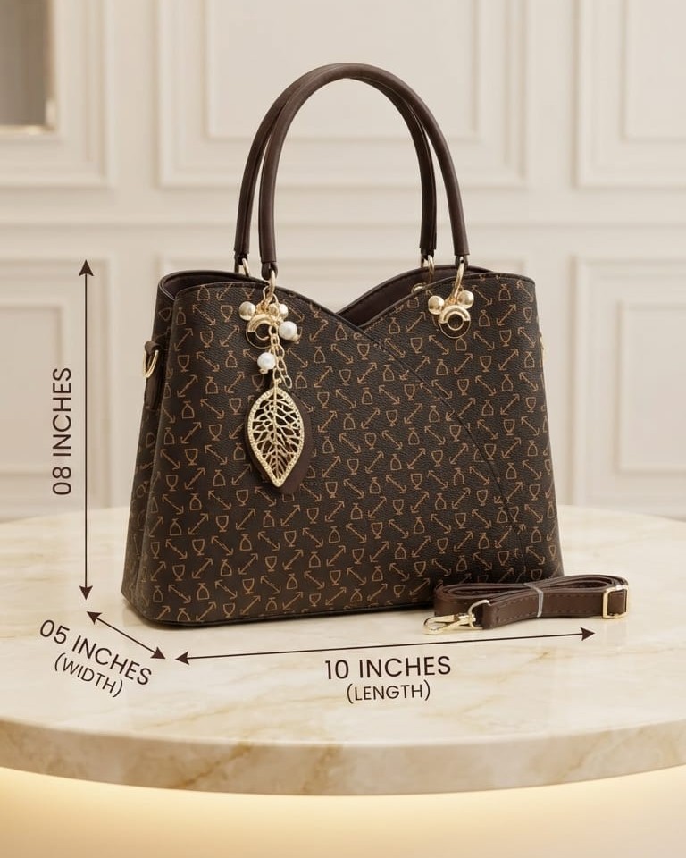 Imported Premium PU Leather Printed Handbag with Long Shoulder Strap in 5 Printed Designs | High-End Stylish Purse for Women